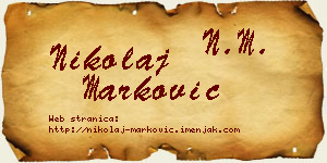 Nikolaj Marković vizit kartica